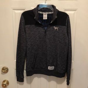 PINK women’s small grey quarter zip